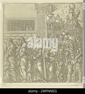 TRIOMFTOCHT van Julius Caesar, Andrea Andreani, nach Bernardo Malpizzi, nach Andrea Mantegna, 1599 Druckerei: Italien Zeichnung von: MantuaAfter Malerei von: Mantua Papier Triumph von Caesar. Taschenlampe Stockfoto