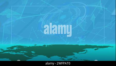 Abstrakter blauer Hintergrund mit dynamischen Linien und Formen und Kopierraum Stockfoto