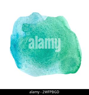 Hochwertiger handgezeichneter Aquarell-türkisfarbener abstrakter Hintergrund Stockfoto