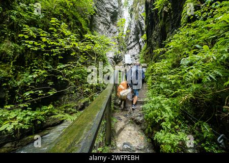 Garganta de Kakueta, Sainte-Engrâce, región de Aquitania, departamento de Pirineos Atlánticos, Francia Stockfoto