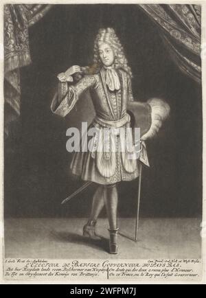 Porträt von Maximilian Emanuel II., Jacob Gole, 1672–1724 Druck Maximilian Emanuel II., Kurfürst von Bayern und Gouverneur der südlichen Niederlande. Amsterdamer Papierstich Stockfoto