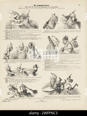 Das Puppenschrank / drittes Stück: Die Frau von Janklaassen und de Keukenmeid, C. Reinhardt, 1843 - ca. 1920 Print Blatt mit 7 Darbietungen von Puppenpuppen. Unter dem Bildtext für eine Puppentheorie. In der Mitte nummeriert: NRO. 60. Rechts oben nummeriert: 60. Hersteller: DeutschlandVerlag: München Drucker: Münchner Papier Buchdruck Puppe und Marionettenschau. Puppe. Punch und Judy. Küchenmädchen, Küchendiener Stockfoto