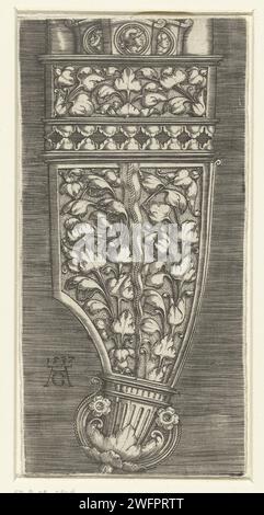 Fall, Albrecht Altdorfer, ca. 1506 - 1538 Druck Eva von vorne gesehen und sah Adam auf der Rückseite, stehend im Paradies nahe dem Baum, der die Schlange enthält. Eva gibt Adam die verbotene Frucht. Der erste Druck aus einer Serie von vierzig. Die deutsche Zeitung Eve bietet Adam die Früchte an Stockfoto