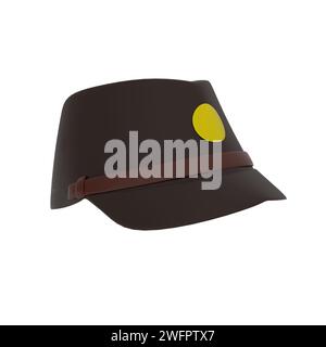 Commander hat isoliert auf weißem Hintergrund. Hochwertige 3D-Illustration Stockfoto