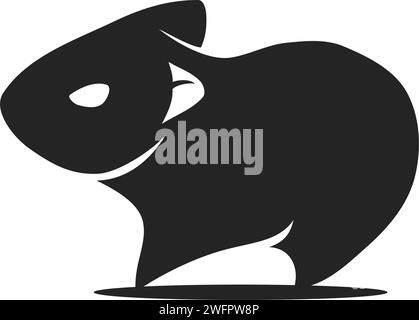 Hamster-Logo-Vorlage isoliert. Markenidentität. Symbol abstrakte Vektorgrafik Stock Vektor