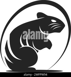 Hamster-Logo-Vorlage isoliert. Markenidentität. Symbol abstrakte Vektorgrafik Stock Vektor