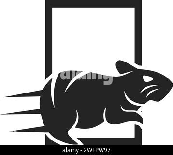 Hamster-Logo-Vorlage isoliert. Markenidentität. Symbol abstrakte Vektorgrafik Stock Vektor