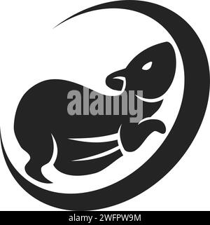 Hamster-Logo-Vorlage isoliert. Markenidentität. Symbol abstrakte Vektorgrafik Stock Vektor