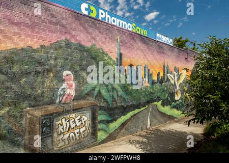 Native Birds Street Art, Mountain Gate Shopping Centre, Ferntree Gully, Victoria, Australien Stockfoto