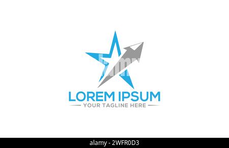 Sternenlogodesign. Einzigartiges und professionelles Star-Logo-Design. Stock Vektor