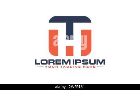 T-Logo-Design. Einzigartiges und professionelles TH-Logo-Design. Stock Vektor