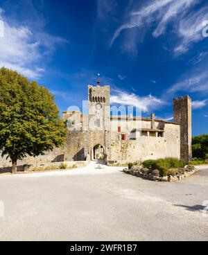 Larressingle auf dem Weg nach Santiago de Compostela, Departement Gers, Occitanie, Frankreich Stockfoto