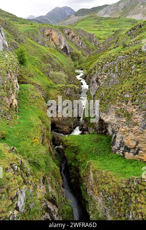 SIL River Canyon. Region Babia, Provinz Leon, Castilla y Leon, Spanien. Stockfoto