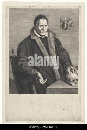 Porträt von Jacobus Zaffius, Jan van de Velde (II), nach Frans Hals, 1630 Druck Porträt von Jacobus Zaffius, Erzdiakon in Haarlem. Papierstich in den nördlichen Niederlanden Stockfoto