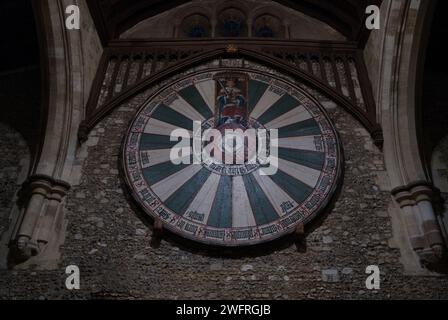 Die große Halle in Winchester, in der der König Artus's Round Table untergebracht ist Stockfoto