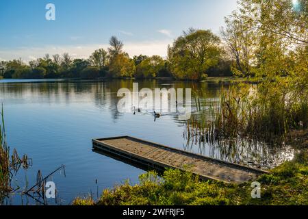 Chigborough Lakes Nature Reserve und Angelteiche in der Nähe des Heybridge Basin Essex Stockfoto