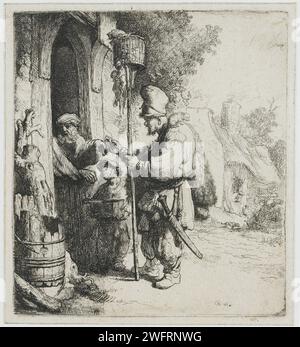 Der Rattenfänger, Rembrandt van Rijn, 1632 Druckpapier, das Rattenjäger ätzt Stockfoto