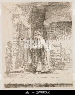 The Blindness of Tobit: The Larger Plate, Rembrandt van Rijn, 1651 Druckpapier Ätzen / Trockenpunkt Tobit's Blindness (Tobit 2 - 3:6) Stockfoto