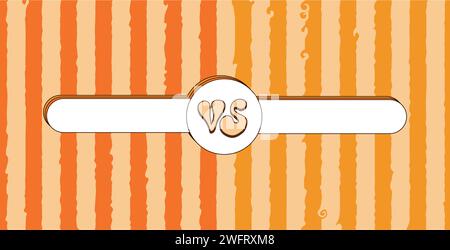 Im Vergleich zur Retro-Vorlage. Vs. Grooviges Poster. Kampfcover mit Emblem und leerem Banner für die Namen der Teilnehmer. Vektorabbildung mit Kopierraum. Stock Vektor