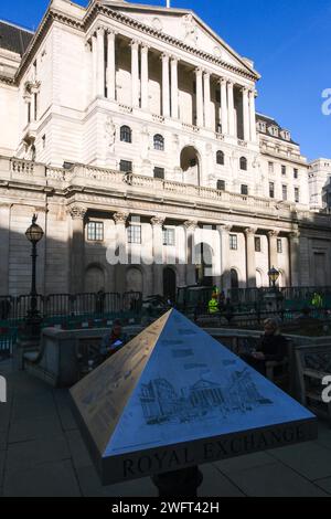 Bank, London, Großbritannien. Februar 2024. Die Bank of England hält die Zinssätze bei 5,25%. Quelle: Matthew Chattle/Alamy Live News Stockfoto