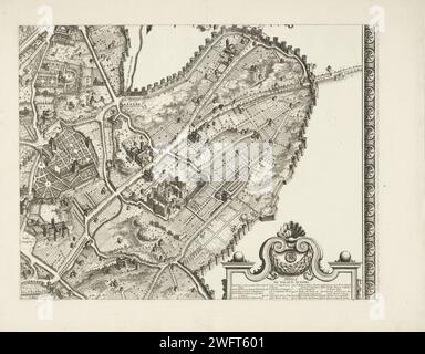 Karte der Stadt Rom, Giovanni Battista Falda, 1676 drucken Teil einer Karte von Rom. Printmacher: RomeAfter eigenes Design von: RomeVaticaanstadRomeVaticaanstad Papier gravieren Karten, Atlanten Rom Stockfoto