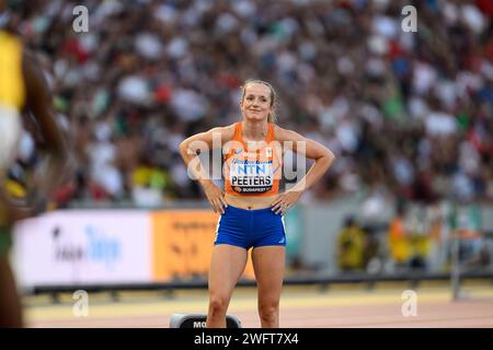 Cathelijn PEETERS, die an den 400-Meter-Hürden bei den Leichtathletik-Weltmeisterschaften 2023 in Budapest teilnahmen. Stockfoto