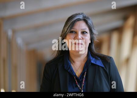 Edinburgh Scotland, UK 01 Februar 2024 Kaukab Stewart MSP im schottischen Parlament. Credit sst/alamy Live News Stockfoto