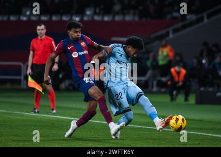 Girona, Spanien. Januar 31, 2024. BARCELONA, SPANIEN - JANUAR 31: Spiel zwischen dem FC Barcelona und Osasuna CF im Rahmen der La Liga im Lluis Companys Stadium am 31. Januar 2024 in Girona, Spanien. (Foto: Sara Aribó/PxImages) Credit: PX Images/Alamy Live News Stockfoto