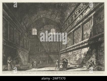 Interieur Van Chiesa von Sant’Urbano Te Rome, Giovanni Battista Piranesi, 1748 - 1778 Print Ansicht der Chiesa di Sant’urbano in Rom (ursprünglich ein Tempel aus römischer Zeit, erbaut unter Kaiser Marcus Aurelius). Auf dem Druck namens Tempel des Bacchus). Titel und erläuternde Buchstaben bei STUDMARGE. Rom Papierätztempel, Schrein  römische Religion. Innenraum der Kirche. Römisch-Katholische Kirche Rom. Tempel Van Ceres en Faustina. Kirche Sant’Urbano alla Caffarella. Rom Stockfoto