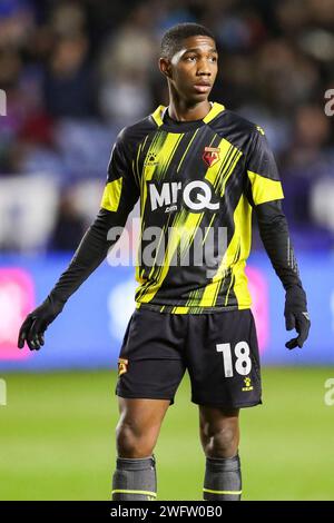 Sheffield, Großbritannien. Januar 31, 2024. Watford Mittelfeldspieler Yaser Asprilla (18) während des Sheffield Wednesday FC gegen Watford FC SKY Bet EFL Championship Matches im Hillsborough Stadium, Sheffield, England, Großbritannien am 31. Januar 2024 Credit: Every Second Media/Alamy Live News Stockfoto