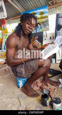 Lokaler Maler in Stone Town Sansibar Stockfoto