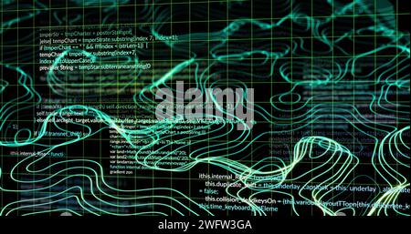 Bild der Datenverarbeitung über ein Netzwerk von Verbindungen Stockfoto