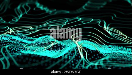 Bild der Datenverarbeitung über ein Netzwerk von Verbindungen Stockfoto