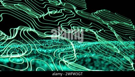 Bild der Datenverarbeitung über ein Netzwerk von Verbindungen Stockfoto