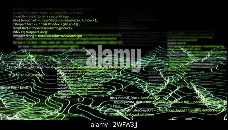 Bild der Datenverarbeitung über ein Netzwerk von Verbindungen Stockfoto
