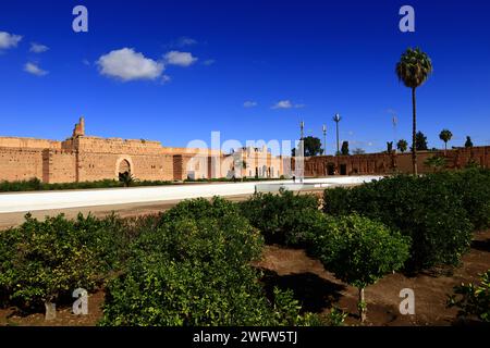 El-Badi-Palast ist ein zerstörten Palast in Marrakesch, Marokko Stockfoto