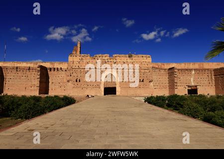 El-Badi-Palast ist ein zerstörten Palast in Marrakesch, Marokko Stockfoto