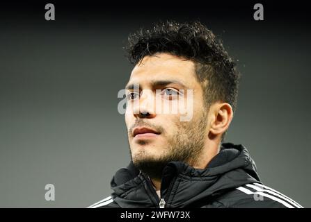 Aktenfoto vom 27.01.2024 von Raul Jimenez. Fulham wird noch einige Wochen ohne Raul Jimenez sein, nachdem der Stürmer am Dienstag gegen Everton mit einer Verletzung der Oberschenkelmuskulatur aus dem Unentschieden hinkt, sagte Boss Marco Silva. Ausgabedatum: Donnerstag, 1. Februar 2024. Stockfoto