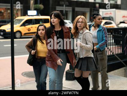 Madame Web Isabela Merced, Dakota Johnson, Sydney Sweeney & Celeste O'Connor Stockfoto