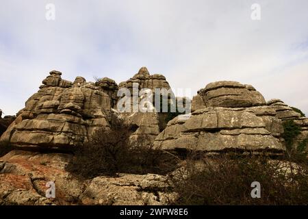 El Torcal de Antequera ist ein Naturschutzgebiet in der Sierra del Torcal südlich der Stadt Antequera in der Provinz Málaga Stockfoto