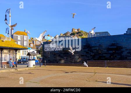 Hastings Contemporary Art Gallery, Rock-a-Nore, East Sussex, Großbritannien Stockfoto