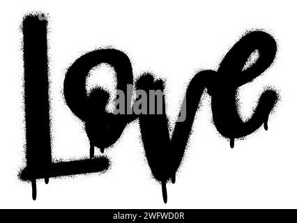 Graffiti-Tag Wort LIEBE auf weiß sprühen. Verlieben Sie sich und St. Valentinstag-Konzept am 14. Februar. Stock Vektor