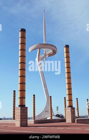 Skulpturen auf dem Berg Montjuic in Barcelona am 4. Januar 2022 Stockfoto