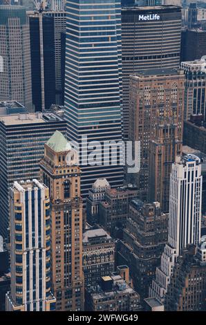 Panoramablick auf Downtown Manhattan in New York am 17. Februar 2020 Stockfoto