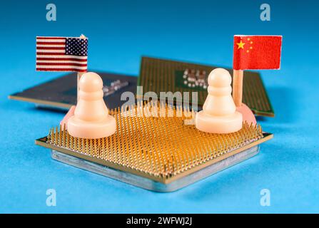 Chip war zwischen China und den USA Stockfoto