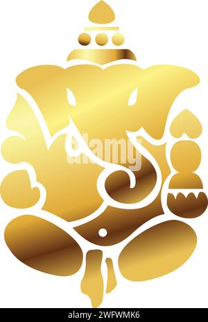 Lord ganesha Vektor-Illustration, Ganesh Chaturthi, Ganesh Icon in Golden, Golden Ganesh JI, Grußkarte Lord Ganpati, Festivals und Dekorative Stock Vektor