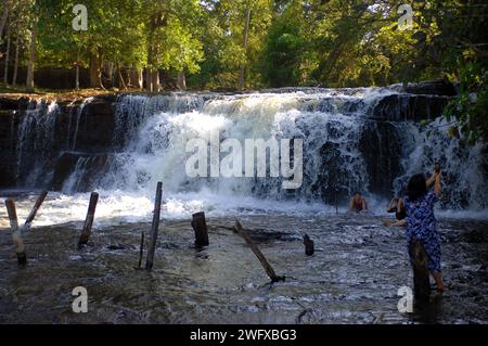 Phnom Kulen Wasserfall, Phnom Kulen Nationalpark, Kambodscha. Stockfoto