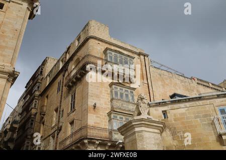 Löwendenkmal Valletta Stockfoto