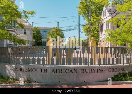 Portsmouth, NH, USA. Juli 2023. Portsmouth African Burying Ground Memorial. Stockfoto