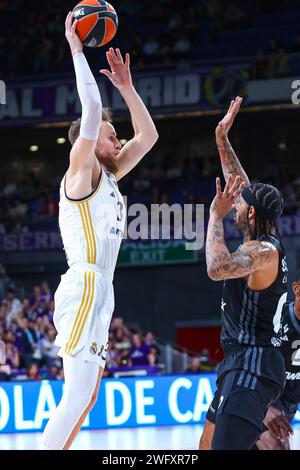 Madrid, Spanien. Februar 2023. Februar 2023; Wizink Center; Madrid; Spanien; Turkish Airlines Euroleague Basketball; Real Madrid vs ASVEL Villeurbanne; 900/Cordon PRESS Credit: CORDON PRESS/Alamy Live News Stockfoto